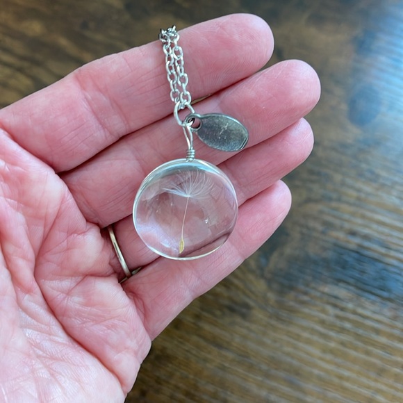 Dandelion Wish Pendant Necklace - Circle/Round - Picture 4 of 11